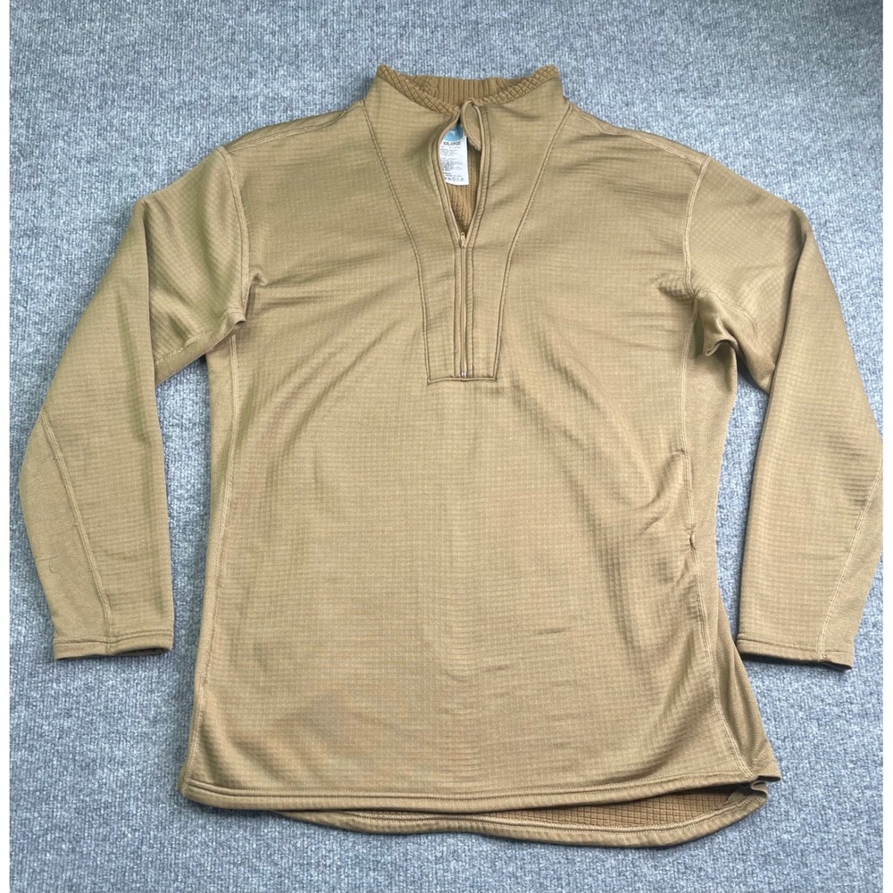 Insport Polartec Pullover Men XXL Brown‎ Quarter Zip Fleece coyote Military USA
